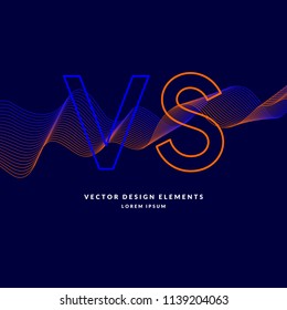Bright poster symbols of confrontation VS. Vector illustration on dark background with a trendy minimalist style.