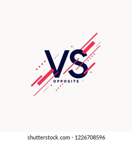 Bright poster symbols of confrontation VS. Vector illustration on a background with a trendy minimalist style.