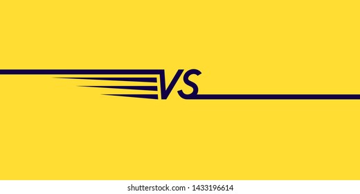 Bright poster symbols of confrontation VS. Vector illustration on yellow background with a trendy minimalist style.