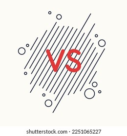 Bright poster symbols of confrontation VS. Vector illustration on background with a trendy style.