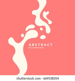 Bright poster with white splatter on red background. Vector illustration minimal flat style
