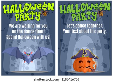 bright posters for the Halloween Masquerade Party. stock image picture