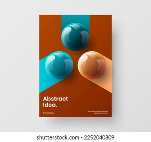 Bright presentation A4 vector design template. Premium realistic spheres corporate cover concept.