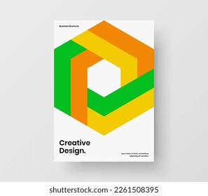 Bright presentation vector design concept. Trendy mosaic shapes annual report layout.