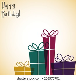 Bright presents in a line card in vector format.