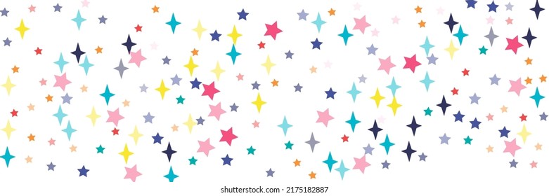 Bright Print Vivid Vibrant Chaotic Green Multicolor Yellow Sky Wallpaper. White Violet Indigo Blue Orange Stars Colorful Stars Pattern. Azure Red Pastel Pink Lavender Turquoise Sea Background.