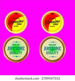Bright product label design in high resolution for editable digital projects