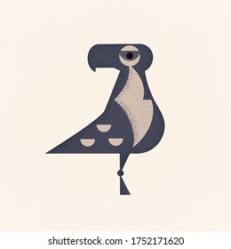 A bright, proud bird is an eagle. Vector illustration on a colored background. Logo. Flat design.
