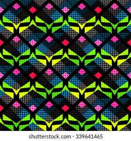bright psychedelic abstract geometric seamless background