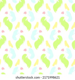 Bright psychedelic pattern with brush strokes. Vector seamless pattern for textile, wallpaper, background.