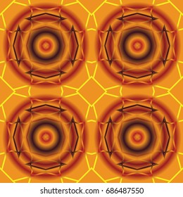 Bright, psychodelic seamless pattern. Mosaic decorative design template. Geometric abstract background.