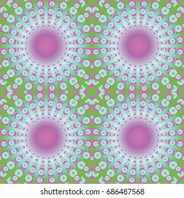 Bright, psychodelic seamless pattern. Mosaic decorative design template. Geometric abstract background.