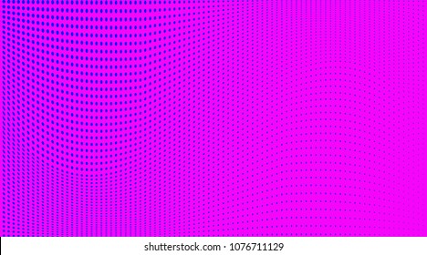 Bright purple blue halftone pattern. Gradient polka dots background. Modern vector illustration. Abstract curves. Points backdrop. Dotted spotted pattern. Monochrome template for web design