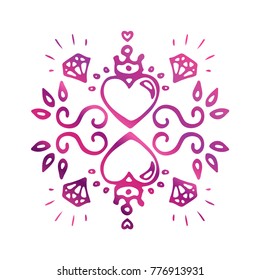 Bright purple decorative element for design