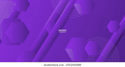 Bright purple dynamic gradient abstract background. Hexagonal pattern shape. Cool design. Eps10