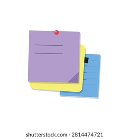 Bright purple folder with yellow and blue notebooks clipped together, ready for organization and study.