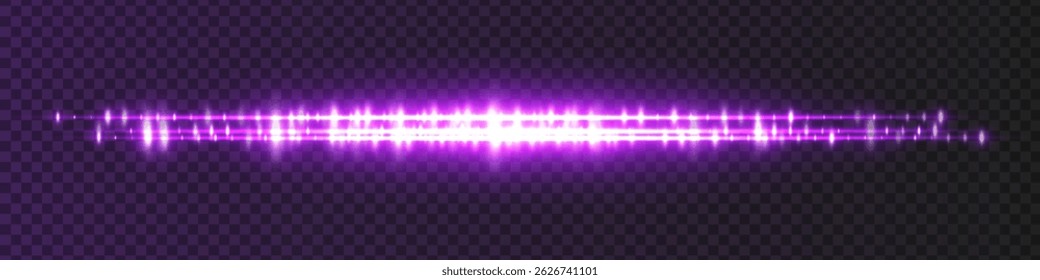 Bright purple glowing waveform on checkered background with intense shine and sparkling peaks. Perfect for music platforms, radio visuals, or futuristic audio UI elements.