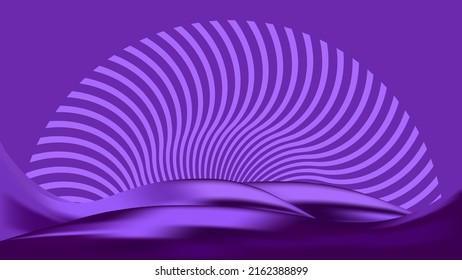 Hellvioletter strukturierter Hintergrund. Abstrakte Flüssigkeitswelle. Kreislaufschwellen Kunstvoll luxuriöser digitaler Bildschirm. Banner. Virtuelle erweiterte Realität. NFT-Karte. Metaverse. Innovationsdesign. 6G. Podium.