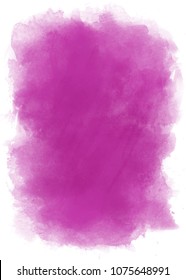 Bright purple vertical watercolor backdrop with transparent edges. Vector.