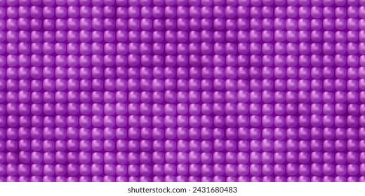 Bright purple yoga mat texture. Realistic pattern of carpet for gym, aerobics and pilates exercises. Top view on soft eva polymer material. Vector illustration with gradient mesh and blending modes.