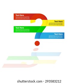 Bright Question Mark With 4 Options / Decision Making - Vector Infographic