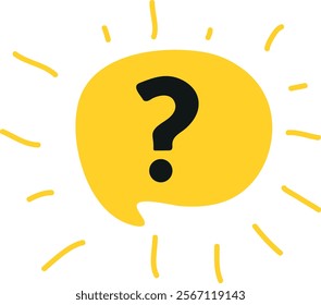 Bright Question Mark with Rays Illustration