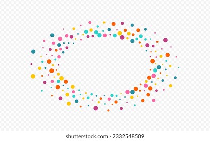 Bright Rain Celebration Vector Transparent Background. Carnival Circle Background. Invitation Confetti Invitation. Rainbow Dust Independence Banner.