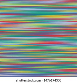Bright rainbow abstract ikat seamless repeat vector pattern swatch.  Colorful stripes brush strokes woven soft blurry design.