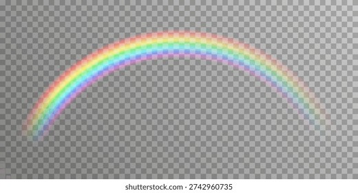 Bright rainbow arch half transparent. Vector