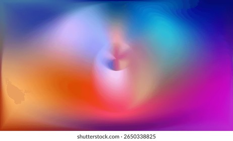 Bright rainbow background. 3D soft gradient. Futuristic phone wallpaper design. Dynamic swirl vortex shapes composition. Modern bg for poster, presentation, website. Vector illustration, Eps 10.