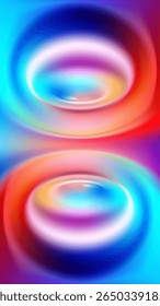 Bright rainbow background. 3D soft gradient. Futuristic phone wallpaper design. Dynamic swirl vortex shapes composition. Modern bg for poster, presentation, website. Vector illustration, Eps 10.