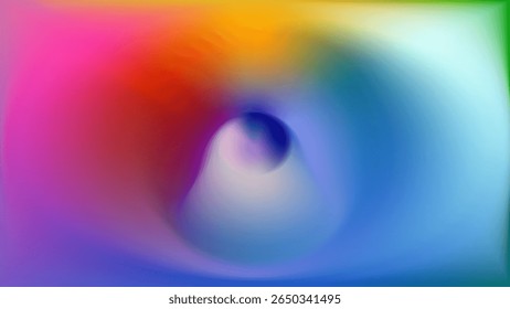 Bright rainbow background. 3D soft gradient. Futuristic phone wallpaper design. Dynamic swirl vortex shapes composition. Modern bg for poster, presentation, website. Vector illustration, Eps 10.