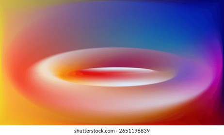 Bright rainbow background. 3D soft gradient. Futuristic phone wallpaper design. Dynamic swirl vortex shapes composition. Modern bg for poster, presentation, website. Vector illustration, Eps 10.