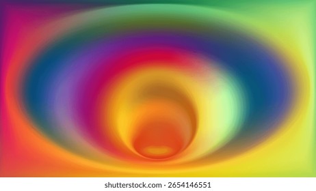 Bright rainbow background. 3D soft gradient. Futuristic phone wallpaper design. Dynamic swirl vortex shapes composition. Modern bg for poster, presentation, website. Vector illustration, Eps 10.