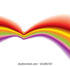Bright rainbow background. Abstract colorful vector  illustration with falling bubble