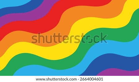 Bright rainbow background with colorful waves for pride celebrations