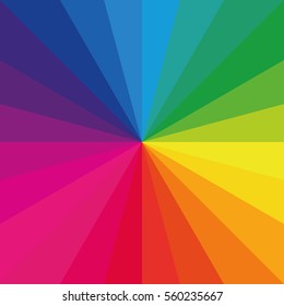 Bright rainbow background. Rainbow rays . Colorful vector illustration.