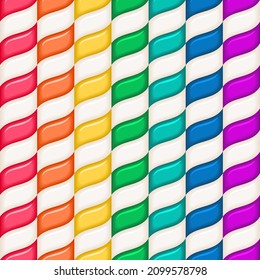 Bright rainbow candy cane seamless pattern.Texture for fabric, wrapping, wallpaper