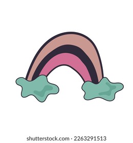 El arcoiris y la nube brillantes. Clipart. Ilustración del vector