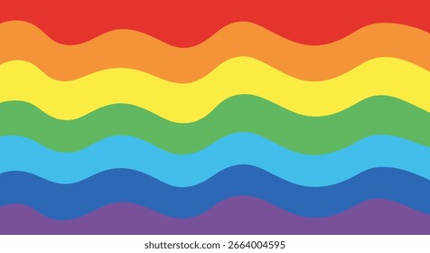 Bright rainbow color waves creating cheerful design background
