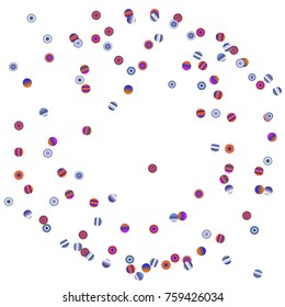 A bright rainbow colored confetti background. Colorful watercolor dots Modern simple style. Design for postcards, invitations. Vector illustration 
