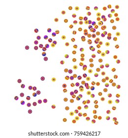 A bright rainbow colored confetti background. Colorful watercolor dots Modern simple style. Design for postcards, invitations. Vector illustration 