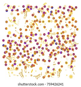 A bright rainbow colored confetti background. Colorful watercolor dots Modern simple style. Design for postcards, invitations. Vector illustration 