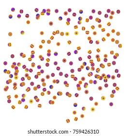 A bright rainbow colored confetti background. Colorful watercolor dots Modern simple style. Design for postcards, invitations. Vector illustration 