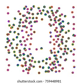 A bright rainbow colored confetti background. Colorful watercolor dots Modern simple style. Design for postcards, invitations. Vector illustration 