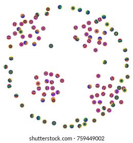 A bright rainbow colored confetti background. Colorful watercolor dots Modern simple style. Design for postcards, invitations. Vector illustration 