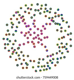 A bright rainbow colored confetti background. Colorful watercolor dots Modern simple style. Design for postcards, invitations. Vector illustration 