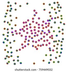 A bright rainbow colored confetti background. Colorful watercolor dots Modern simple style. Design for postcards, invitations. Vector illustration 