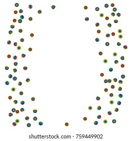 A bright rainbow colored confetti background. Colorful watercolor dots Modern simple style. Design for postcards, invitations. Vector illustration 