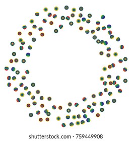 A bright rainbow colored confetti background. Colorful watercolor dots Modern simple style. Design for postcards, invitations. Vector illustration 